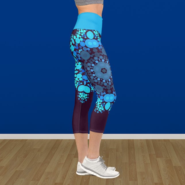 Dot Mandala Blume Blau und Lila Capri Leggings (Von Creator hochgeladen)