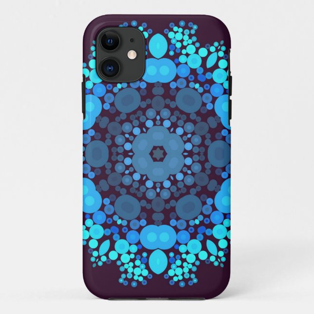 Dot Mandala Blume Blau und Lila Case-Mate iPhone Hülle (Rückseite)