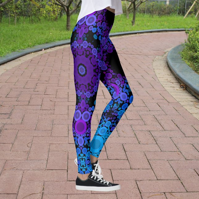 Dot Mandala Blume Blau und Lila Leggings (Von Creator hochgeladen)