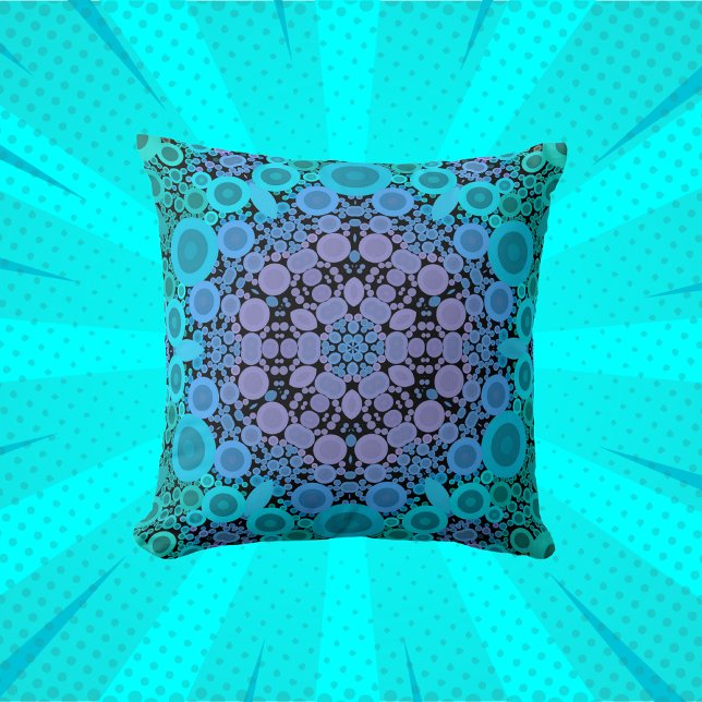 Dot Mandala Blume Blue Green und Lila Kissen (Von Creator hochgeladen)