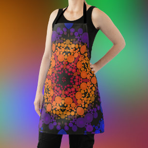 Dot Mandala Blume Gelb Lila und blau Schürze