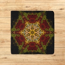 Dot Mandala Blume Gelb rot und schwarz