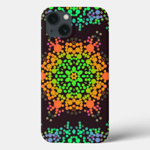 Dot Mandala Blume Green Orange und Blue Case-Mate iPhone Hülle