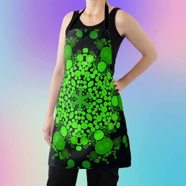 Dot Mandala Blume Grün und Schwarz Schürze (Von Creator hochgeladen)