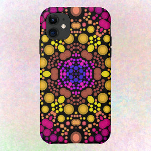 Dot Mandala Blume Lila und gelb Case-Mate iPhone Hülle