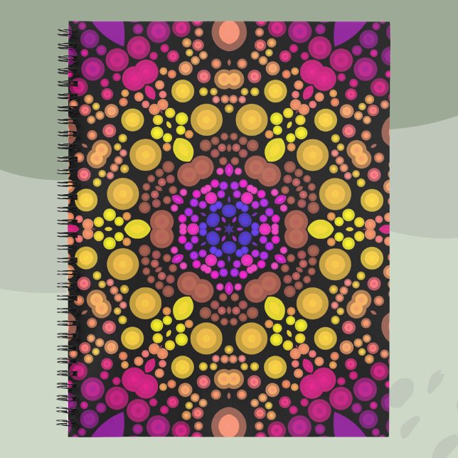 Dot Mandala Blume Lila und gelb Notizbuch (Von Creator hochgeladen)