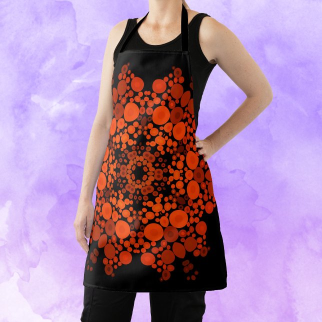 Dot Mandala Blume Orange und Black Schürze (Von Creator hochgeladen)