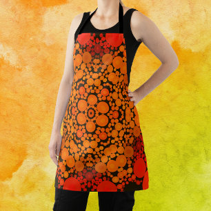 Dot Mandala Blume Orange und Black Schürze