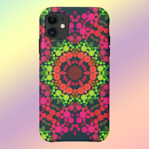 Dot Mandala Blume Rosa Grün und Orange Case-Mate iPhone Hülle