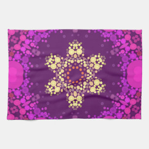 Dot Mandala Blume Rosa und Gelb Geschirrtuch