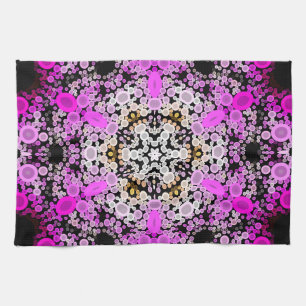 Dot Mandala Blume Rosa und Weiß Geschirrtuch