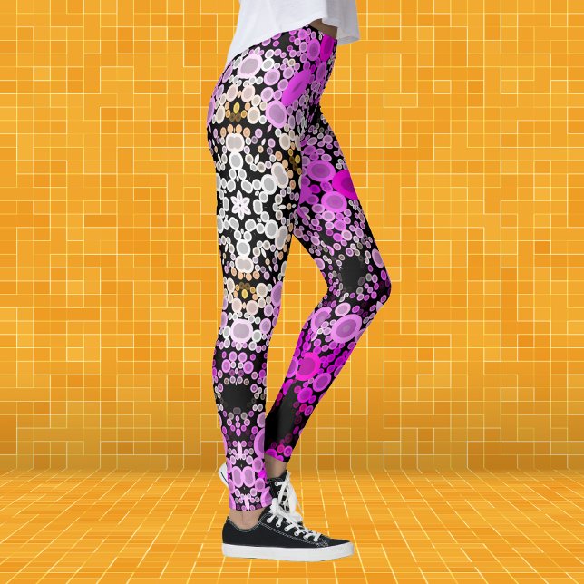 Dot Mandala Blume Rosa und Weiß Leggings (Von Creator hochgeladen)