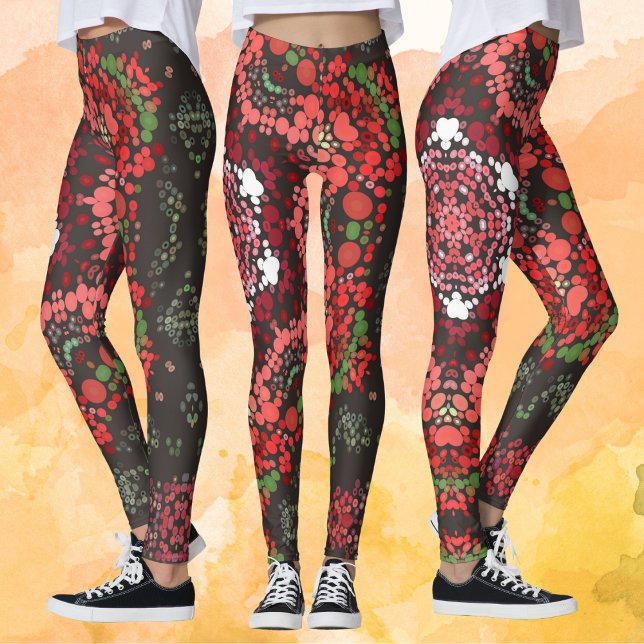 Dot Mandala Red Green und White Leggings (Von Creator hochgeladen)