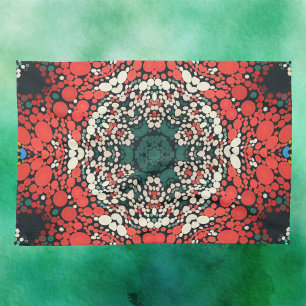 Dot Mandala Red White Blue und Green Geschirrtuch