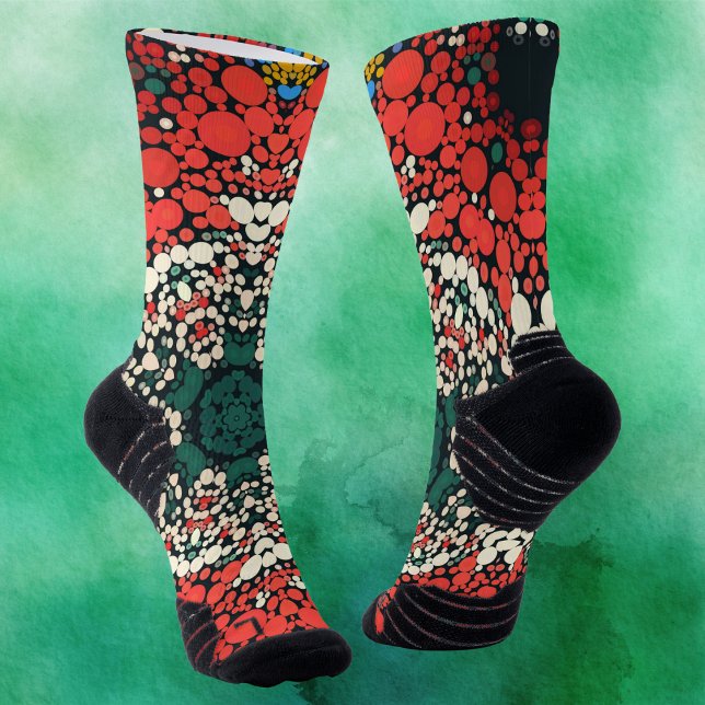 Dot Mandala Red White Blue und Green Socken (Von Creator hochgeladen)