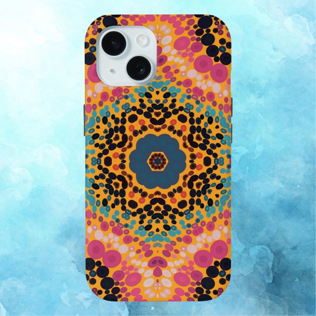 Dot Mandala Rosa Blau Schwarz und Gelb Case-Mate iPhone Hülle (Von Creator hochgeladen)