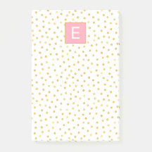 Dot Pattern Monogram Pink Gold Girly