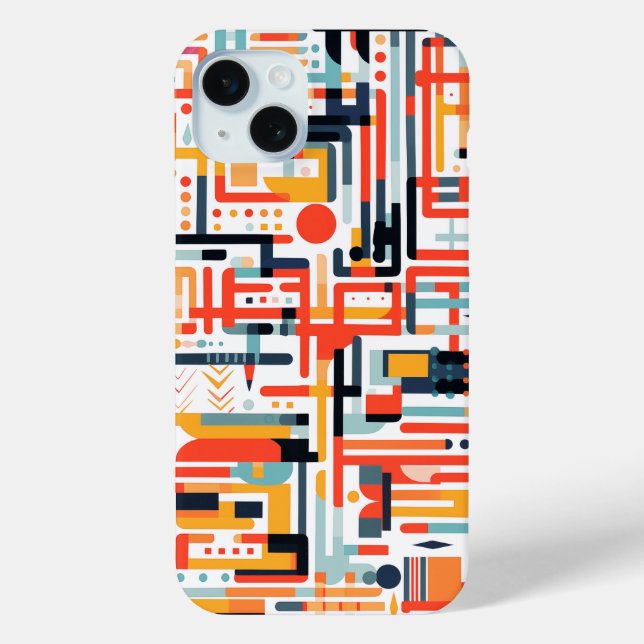 Dot- und Stabmuster auf weiß Case-Mate iPhone Hülle (Rückseite)
