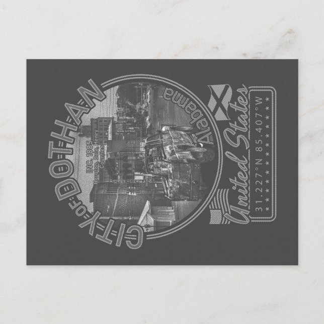 DOTHAN ALABAMA - DOTHAN CITY DOWNTOWN POSTKARTE (Vorderseite)