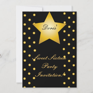 Dots And Star Sweet Sixteen Invitation- Customize Einladung