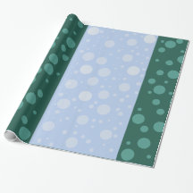 Dots Blue Green Glossy Wrapping Paper