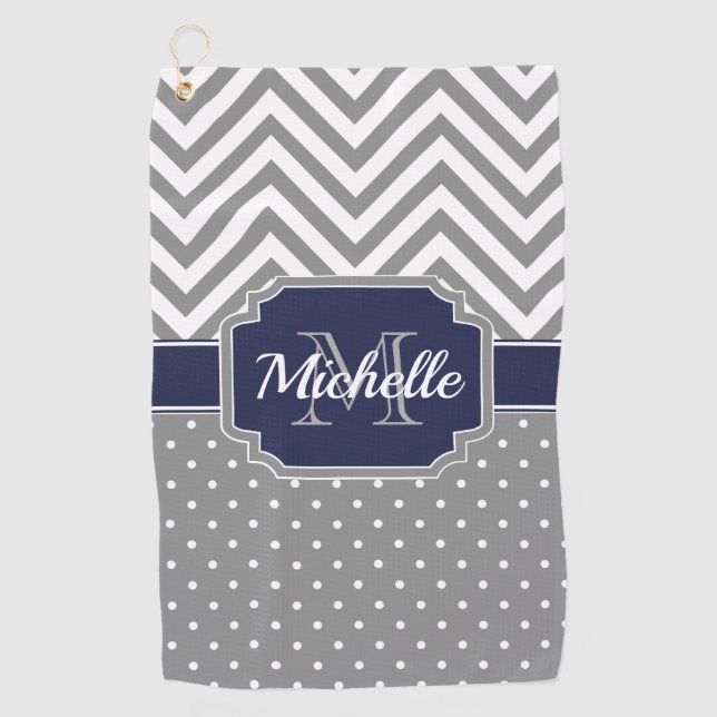 Dots & Chevrons Muster Golfhandtuch (Vorderseite)