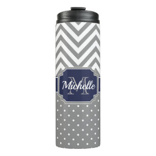 Dots & Chevrons Muster Thermosbecher