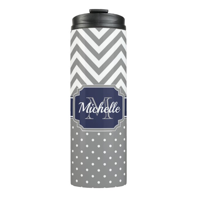 Dots & Chevrons Muster Thermosbecher (Vorderseite)