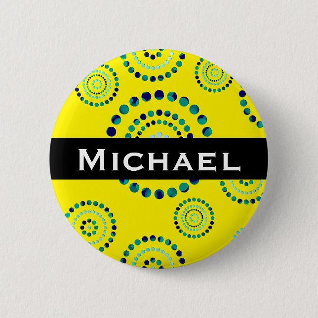 Dots Circle Power Blume + Ihr Backgr. Button (Vorderseite)