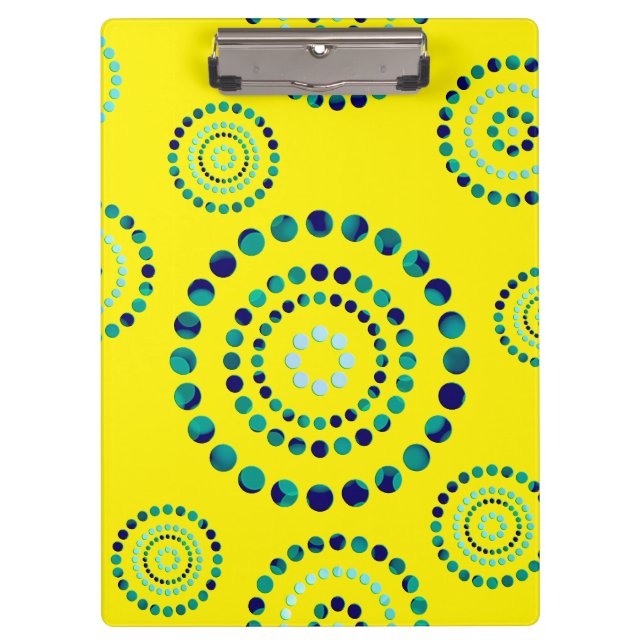 Dots Circle Power Blume + Ihr Backgr. Klemmbrett (Vorderseite)