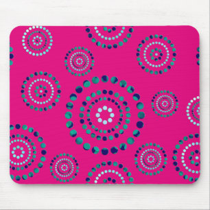 Dots Circle Power Blume + Ihr Backgr. Mousepad