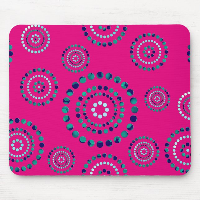 Dots Circle Power Blume + Ihr Backgr. Mousepad (Vorne)