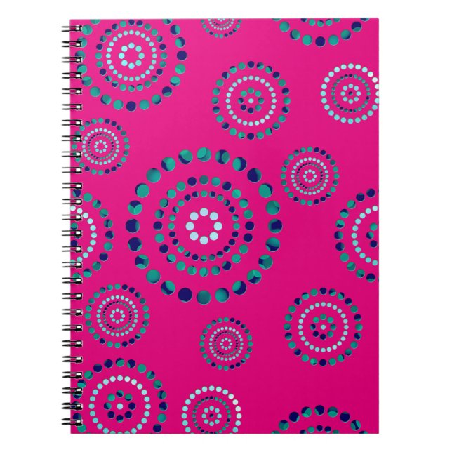 Dots Circle Power Blume + Ihr Backgr. Notizblock (Vorderseite)