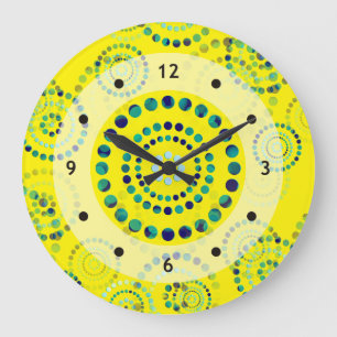 Dots Circle Power Blume II + Ihr Backgr. Idee Große Wanduhr