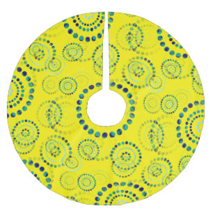 Dots Circle Power Blume II + Ihr Backgr. Idee Polyester Weihnachtsbaumdecke
