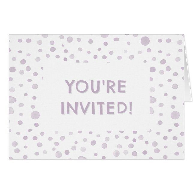 Dots d'aquarelle Confetti de poussière Invitation  (Devant Horizontal)
