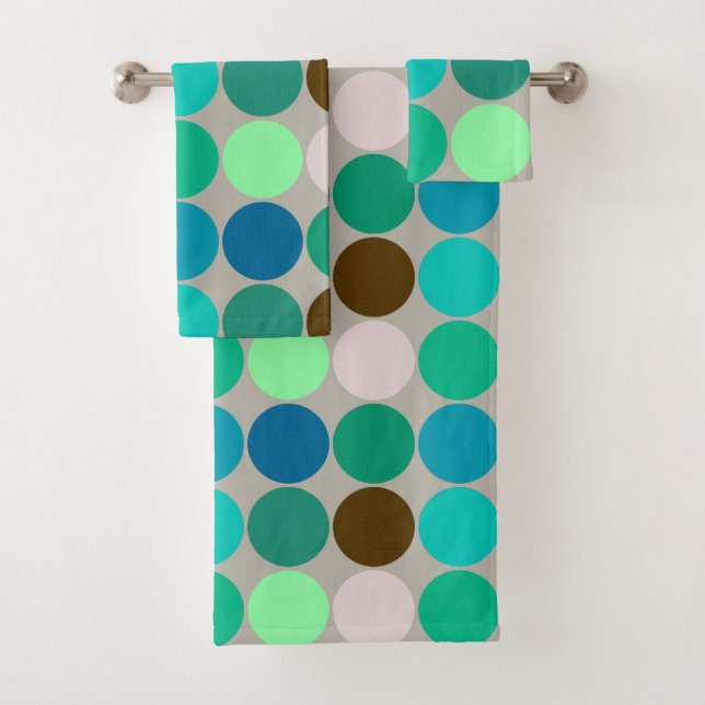 Dots géants du milieu du siècle, turquoise et gris (En situation)