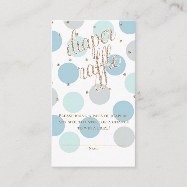 Dots & Glitzer - Baby Shower Diaper Raffle Ticket Begleitkarte (Vorderseite)