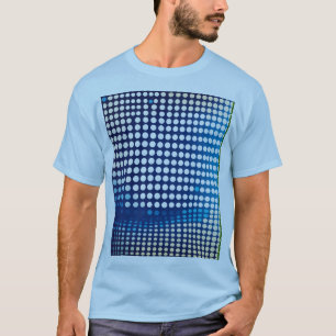 Dots halftone weiße und blaue Farbmuster gradian T-Shirt