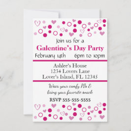 Dots Hearts Galentine's oder Valentinstag Party Einladung