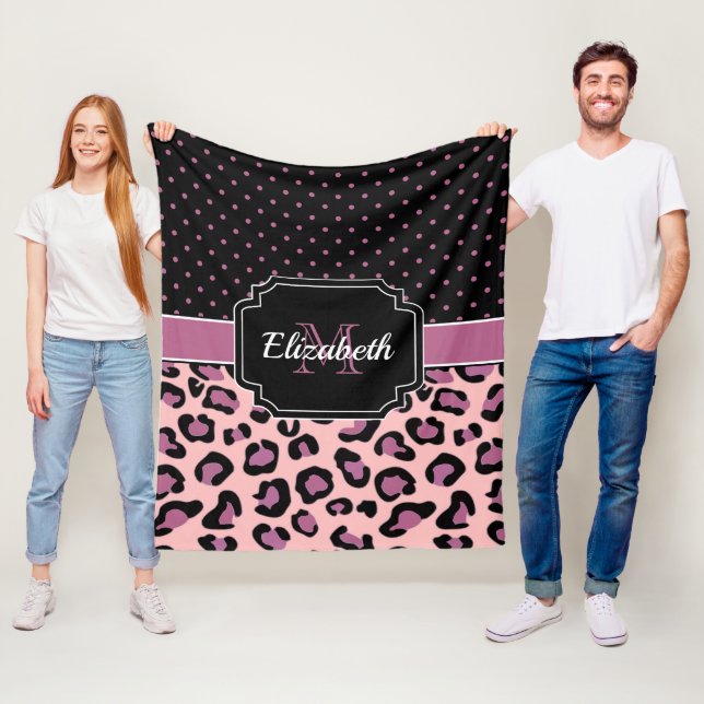Dots & Leopard Print Fleecedecke (Beispiel)