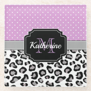 Dots & Leopard Print Glasuntersetzer