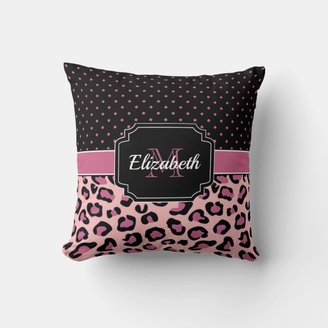 Dots & Leopard Print Kissen (Vorderseite)