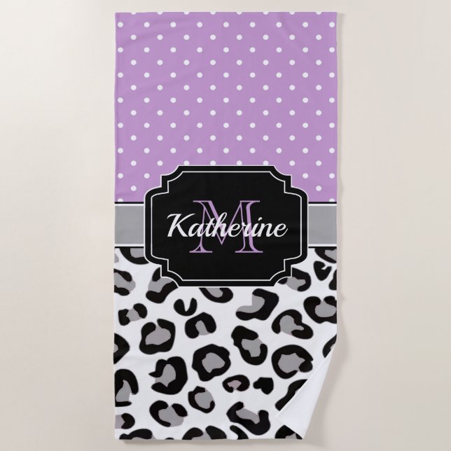 Dots & Leopard Print Strandtuch (Vorderseite)