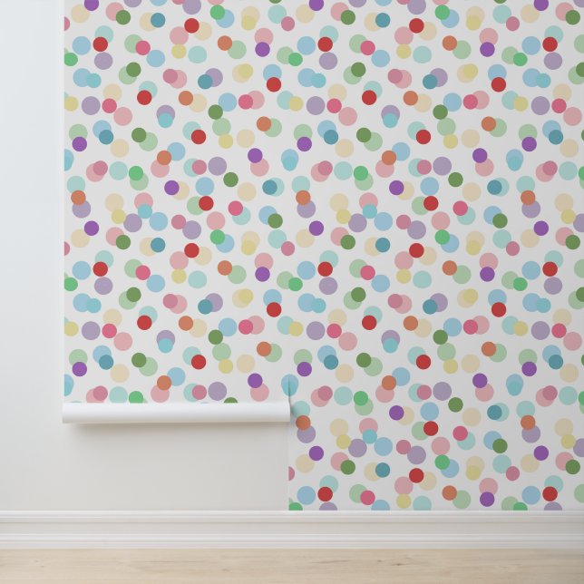 Dots Modern farbiges Muster weiß Tapete (Anwendung)