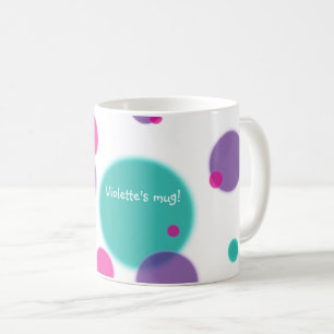 Dots Niedlich Spaß Muster Lila rosa aquamarine Far Kaffeetasse