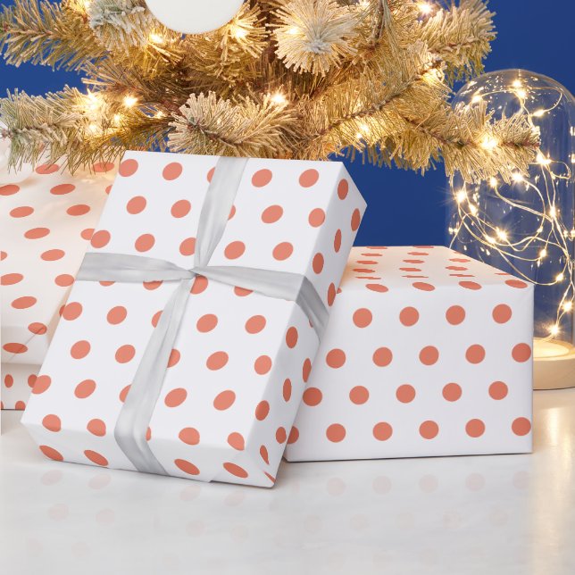 Dots Orange Geschenkpapier (Feiertage)