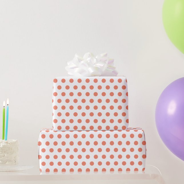 Dots Orange Geschenkpapier (Partygeschenke)