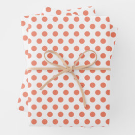 Dots Orange Geschenkpapier Set