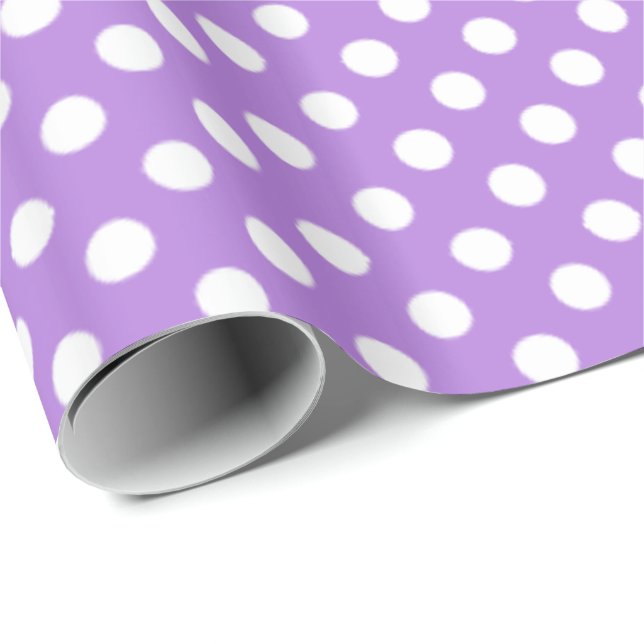 Dots Pattern Floral Lavender Geschenkpapier (Rolleneckpunkt)